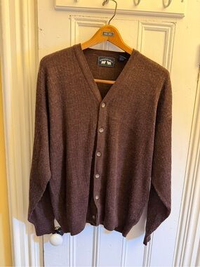 Vintage Woods & Gray Men’s L Brown Wool Blend Cardigan Sweater Grandpacore